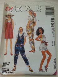 5958 MCCALLS EZ STRAPPY OVERALLS 3 LENGTHS PATTERN LARGE 18,20